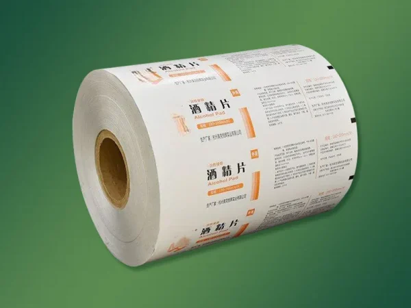 Packaging film of alcohol cotton flake